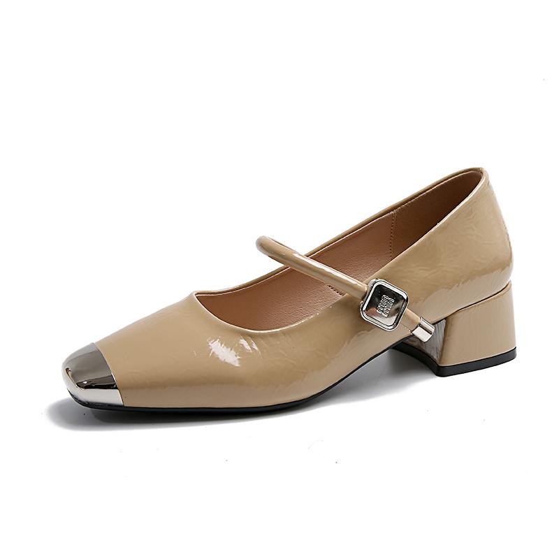 Fashion 2025 Hot Sale Mary Janes Women's High Heels Square Toe Chunky Heels Classics Daily & Office Pumps Women Shallow Slip On Shoes