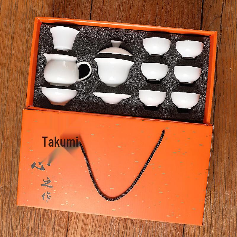 High-Temperature Resistant Ceramic Gongfu Tea Set (12-Piece)