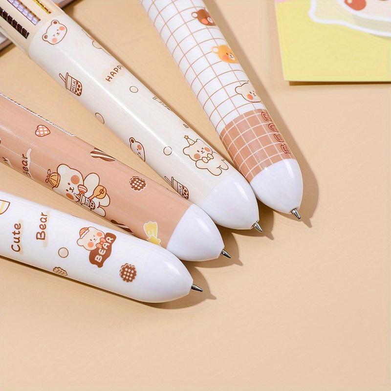 5 Cute Little Bear Ten-color Pen Cartoon Press 10 Color Ballpoint Pen Stationery Multi-color Hand Pen Graffiti Pen Oil Pen