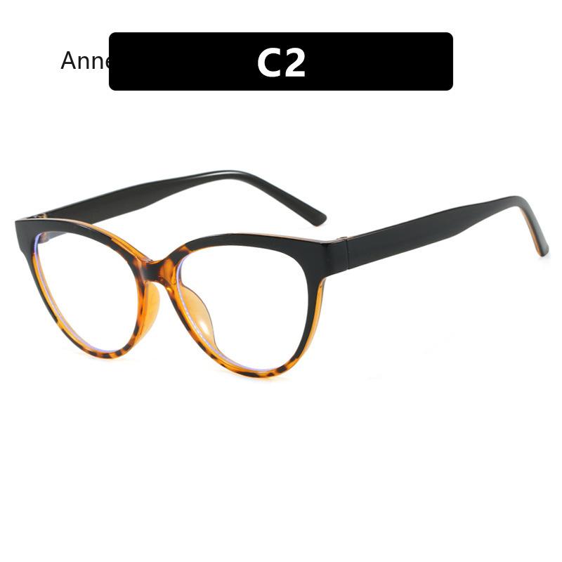 New Women Glasses Frame Cat Eye Flat Mirror Fashion Eyeframe Retro Anti Blue Light Trendy Man Decorative Glasses Plain Eyewear