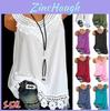 Damen Locker Ärmellos Weste T-Shirt Bluse Mit Elegantem Boho Spitzen Design In Übergrößen