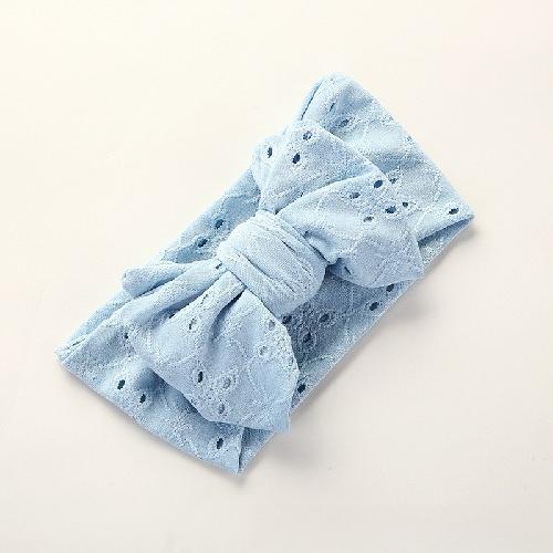 Hollow-out Premium Handmade Embroidered Bow Children's Hair Accessories Lace Hole Baby Headband Headband Wholesale