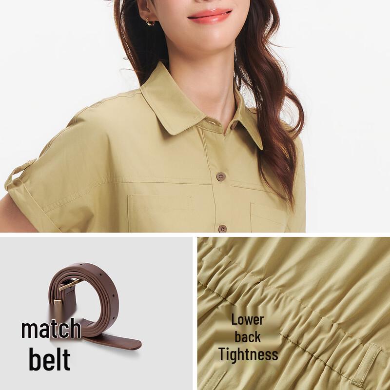 Semir Women's Summer Cotton Shirt Midi Utility Dress