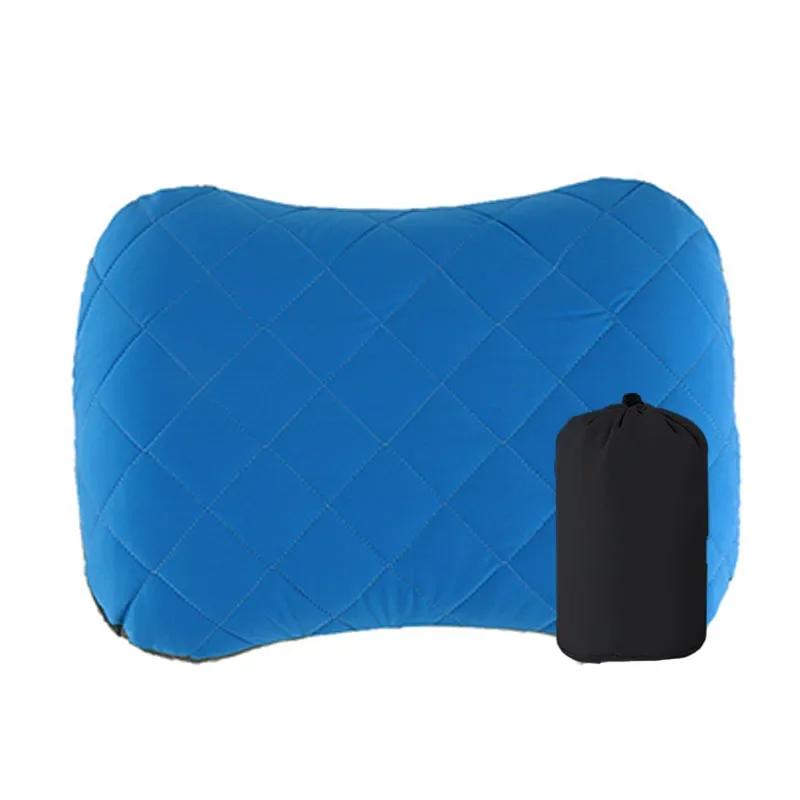 Ultralight Inflatable Camping Travel Pillow with Soft Washable Cover - Ergonomic Inflating Pillows for Neck & Lumbar Support