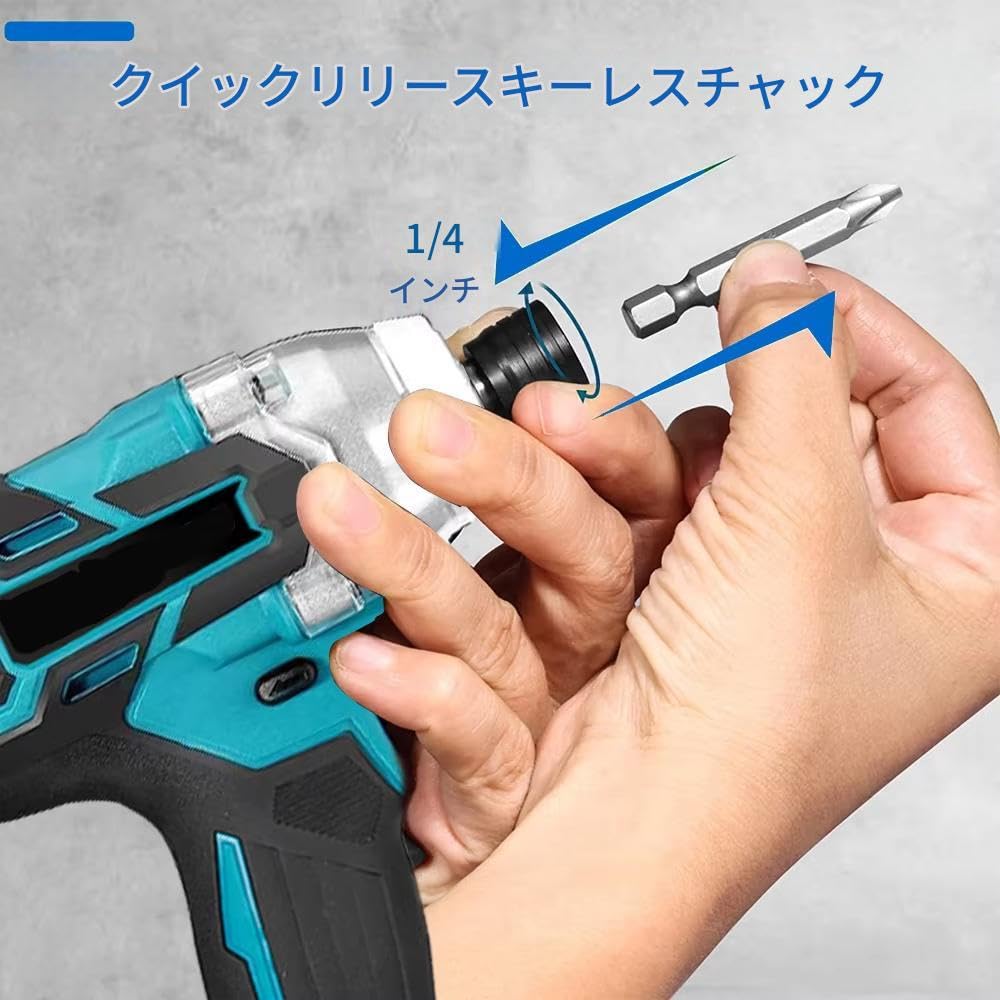 Bezszczotkowy Elektryczny Wkrętak Udarowy Akumulatorowy z LED do Makita 520N.m Klucz, Światło, 18V,