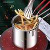 Stainless Steel Deep Fryer with Frying Basket High Temperature Kitchen Fryer Pan Cooking Tool Multifunctional Small Pot Cookware