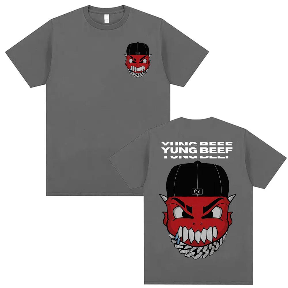 Rapper Yung Beef Album Pattern Tshirt Mens Harajuku Gothic Hip Hop Tshirt Casual Comfortable Round Neck Tshirt Street Wear