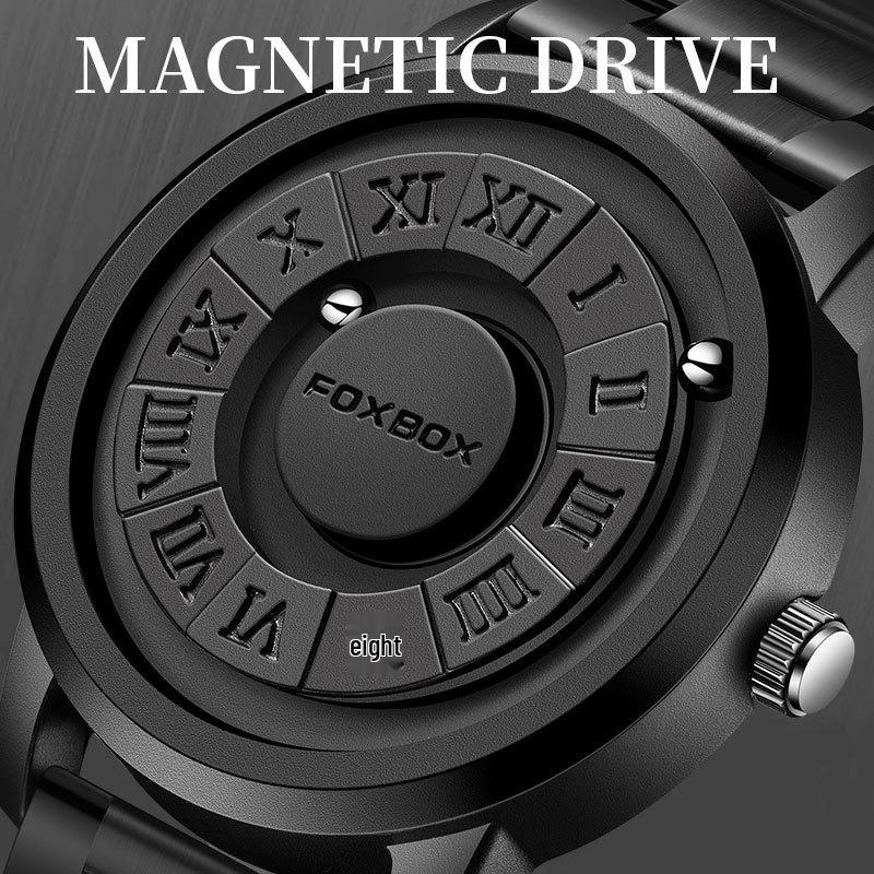 FOXBOX/Lige Magnetic Levitation Men's Watch - Black Tech Creative Concept.