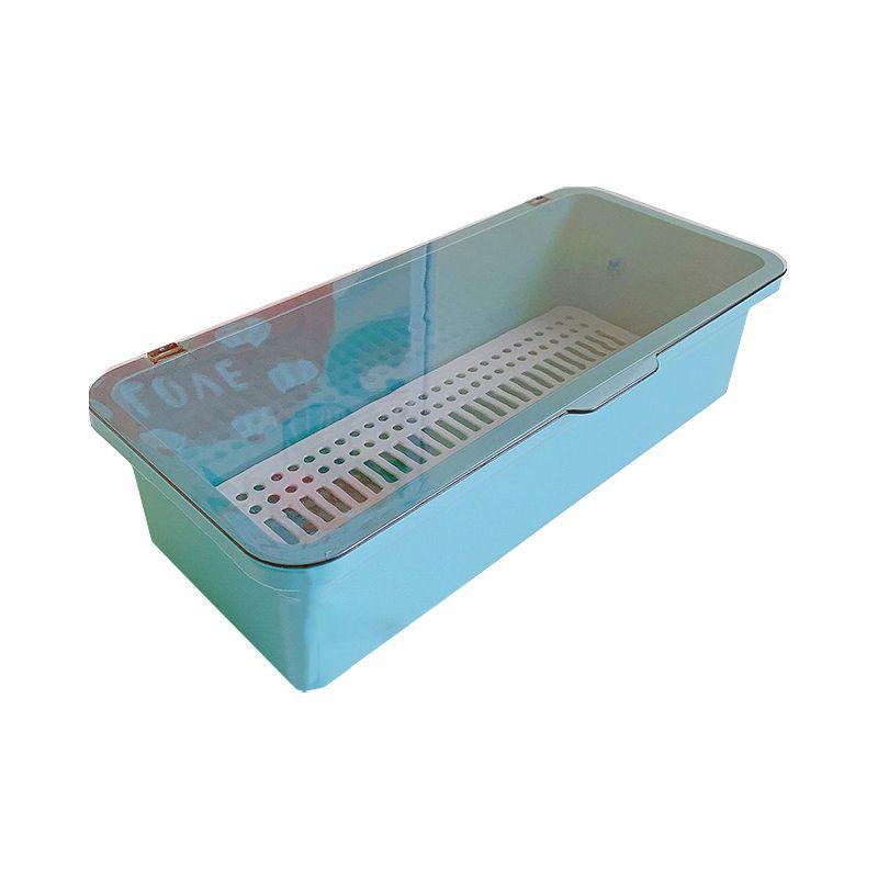 Keep Your Beauty Tools Organized With This Portable Dustproof Storage Box With Lid синий