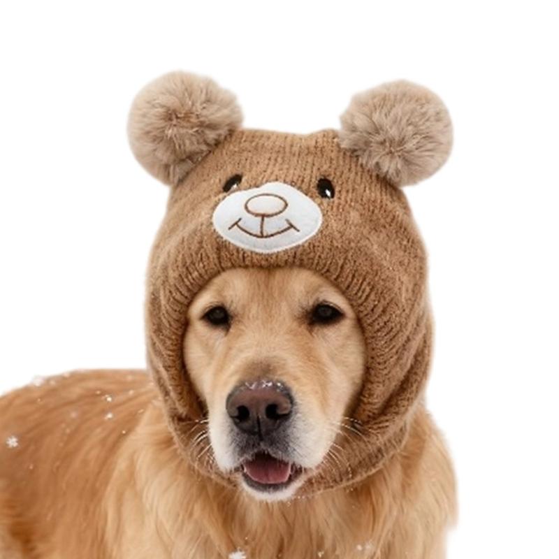 

Holiday Dog Hat Warm Thicken Weave Knitted Hat For Small to Large Animals Party Indoor Use коричневий