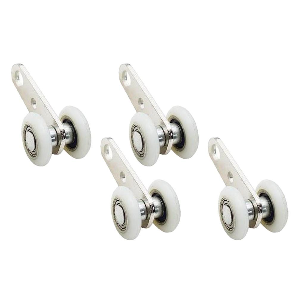 Effortless Sliding Door Hardware with Metal Bearings and Plastic Wheels