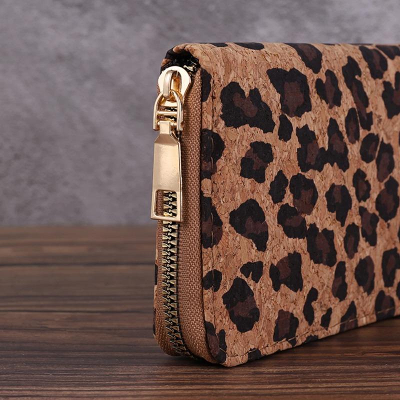 Minimalist Retro Wallet With Leopard Print, Multifunctional And Multi Card Holder, Fashionable Hand-held Bag
