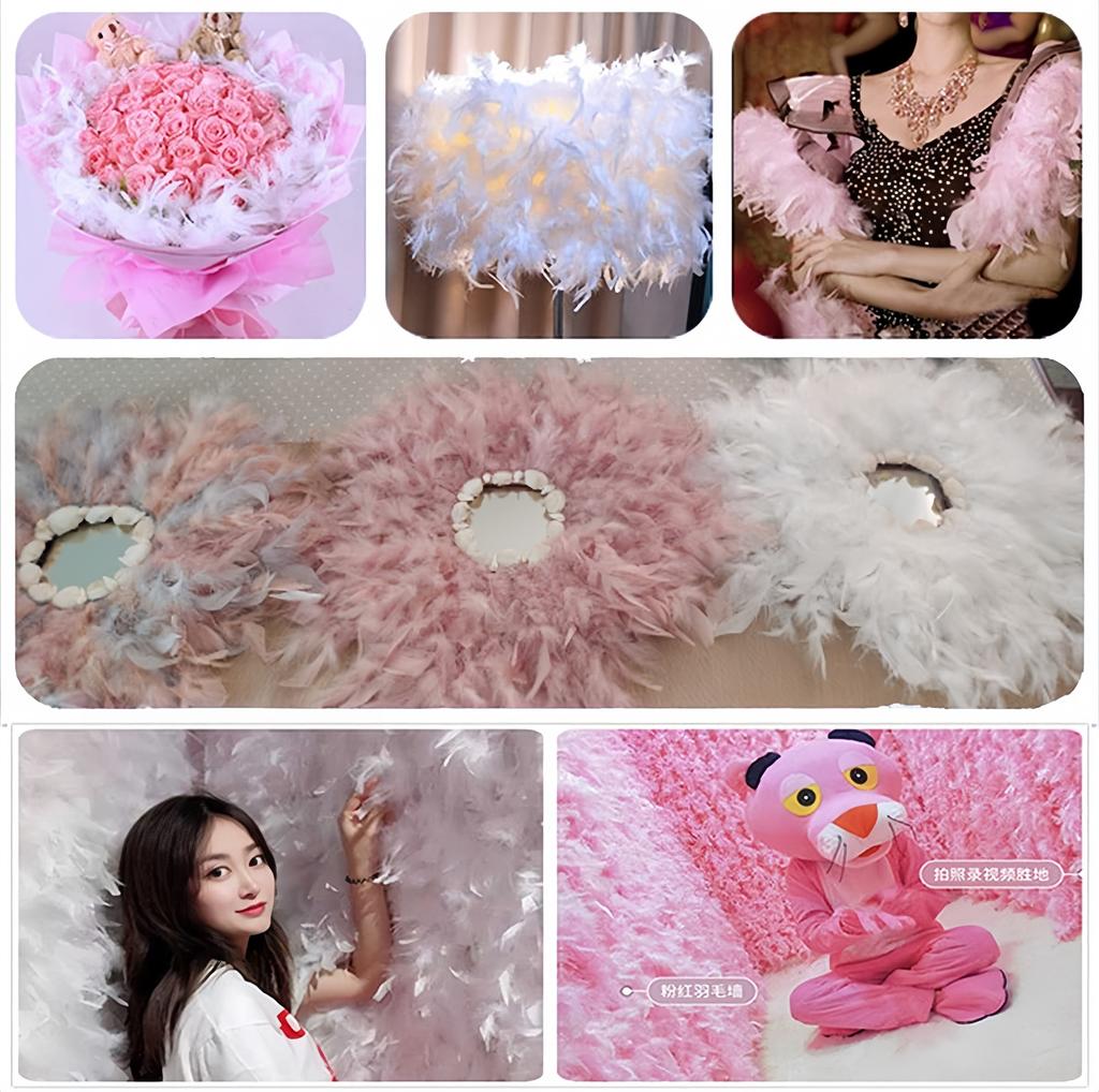 1/2/5/10 Meters Red Turkey Feather Trim Ribbon Luxury Wedding Dress Sash Decoration Bridal Bouquet Sewing Craft Diy Accessory