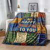 Happy Birthday Inspirational Quotes Flannel Blanket-Soft and Suitable for Sofas,Beds,Offices,Travel,All Seasons,Great Gift for Holidays and Birthdays.