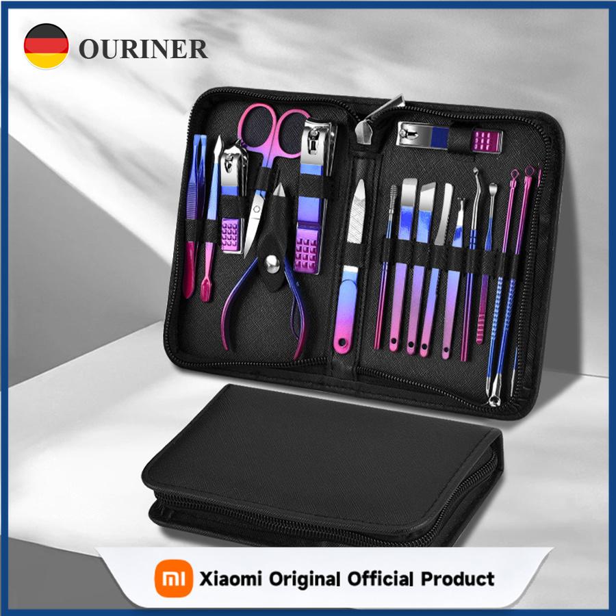 Xiaomi 6-18pcs Set Professional Stainless Steel Manicure & Pedicure Kit Precision Nail Care with Travel Case with Nail Clipper Scissor