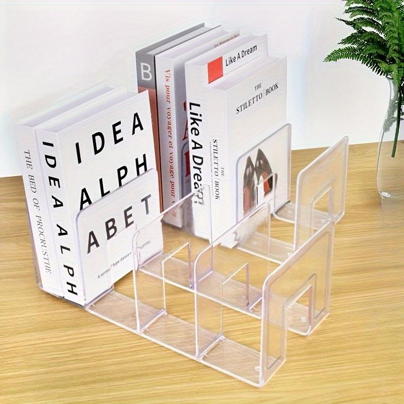 

2pcs 8-Compartment Transparent Acrylic Desktop Organizer - Multifunctional Space-Saving Storage for Books, for Home Organization