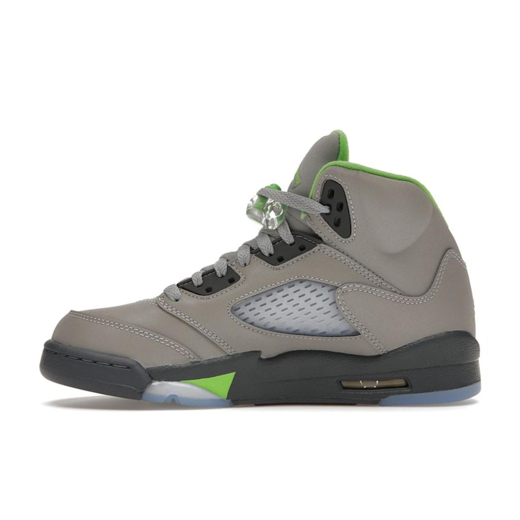 Air Jordan 5 Retro GS Green Bean 2022 Kinder-Sneaker Grau Silber Flintgrau DQ3734-003