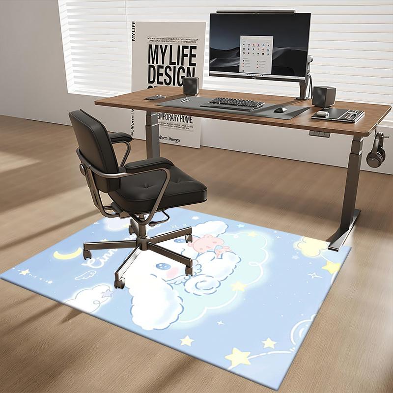 Anime Cinnamonroll Chair Mat - Cute Cartoon Design Office Desk Pad, Non-Slip Rug for Home Decor, Suitable for All Seasons, Perfect Gift for Anime Love