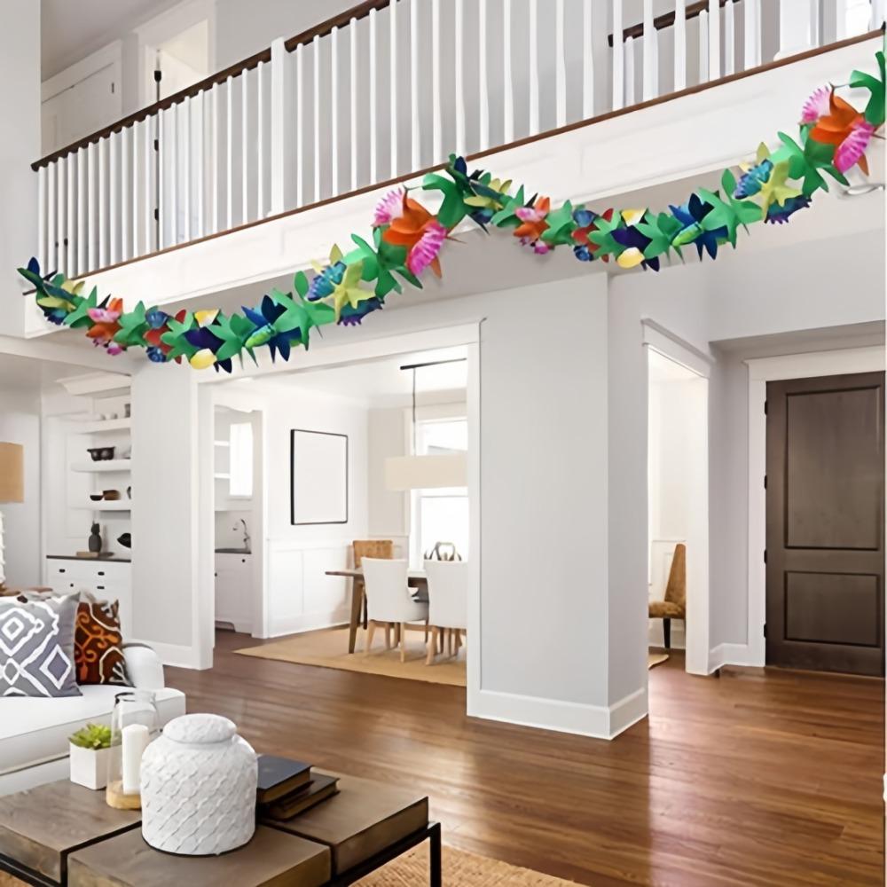 3M Multi-purpose Hawaiian Party Decoration Paper-made Garland Hawaii Tropical Theme Party Supplies for Wedding Birthday Ornament