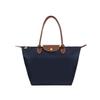 (Navy Blue, L) Handbag Shoulder Womens Foldable Shopper Bag Sports Fitness Gift Bag Shopping