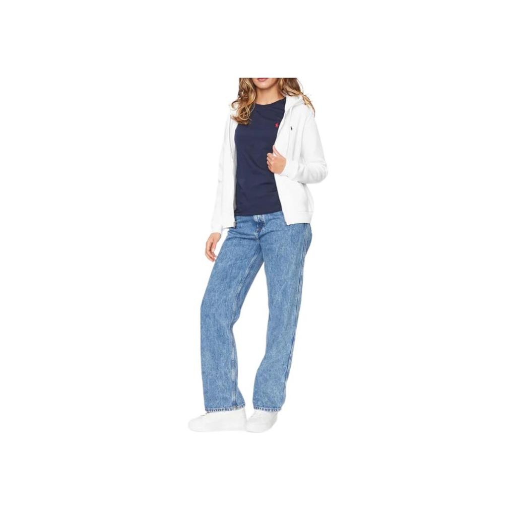 T-shirt da donna a maniche lunghe con scollo rotondo e logo Polo Ralph Lauren Top Blu Navy 211898699-002