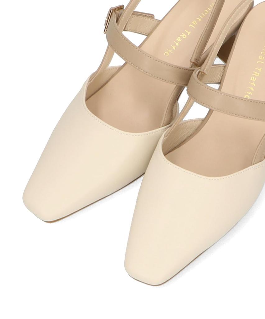 Verformtes Quadrat einfach zu einfach zu gehen groß und klein hinten 41301 BEIGE cm [Oriental Traffic] Pumps, Absatz, Zehenbereich, Damen-, Tragen, in, Größen, Riemen, Pantoletten,