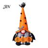 Decorative Gnome Toys Halloween Plush Decoration, Spooky Orange Black Boo Pumpkin Swedish Tomte Seasonal Table Accents Figurine, Elf Dwarf Ornaments