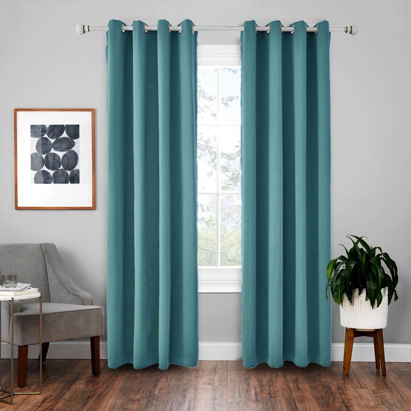 Blackout Thermal Insulation Curtain High Density Polyester Solid Color Window Drapes Modern Minimalist Decor for Bedroom Living Room