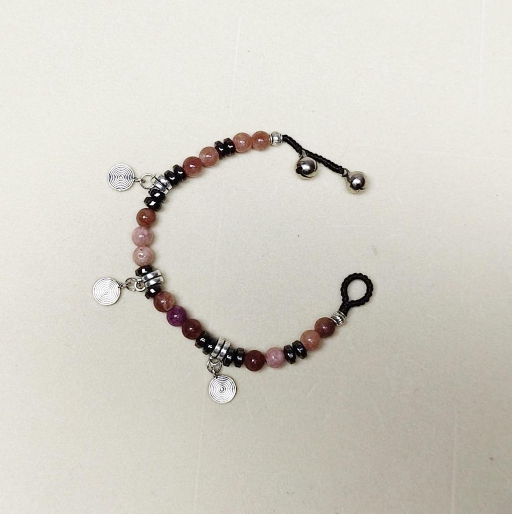 Vintage Tibetan Woven Bracelet with Ethnic Bells