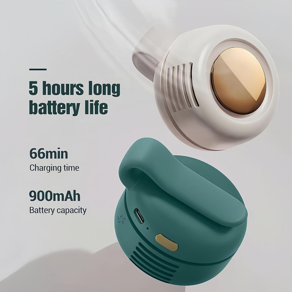 Portable Silent Fan Mini USB Rechargeable Bladeless Electric Clip-on Fan Adjustable 3-Speed Waist Fan Rotating Body Fan