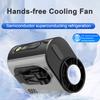 Portable Clip-on Fan with LED Fan Adjustable Wind Light Wearable Waist Speed Semi-Cooling Fan for Outdoor
