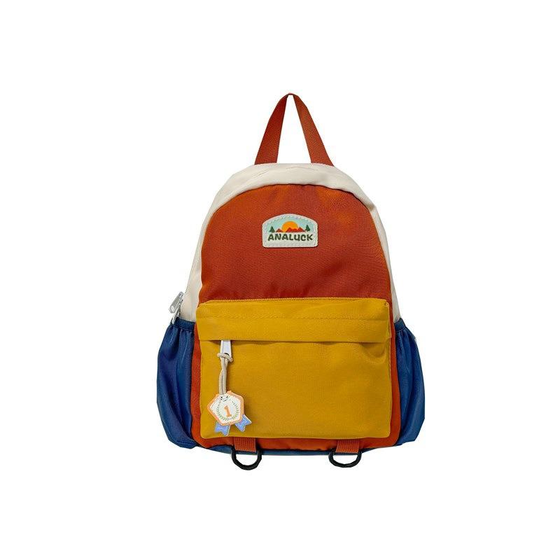 Fashion Boys and Girls' Dual-shoulder Bag, Primary School Student Backpack, Color-matched Children's Backpack