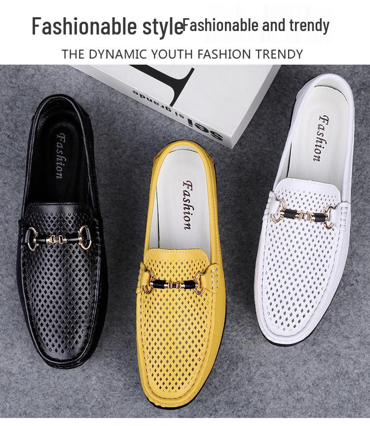 Herren weiße echte Leder Sommer Loafer - Atmungsaktiv & Bequem Freizeitschuhe.