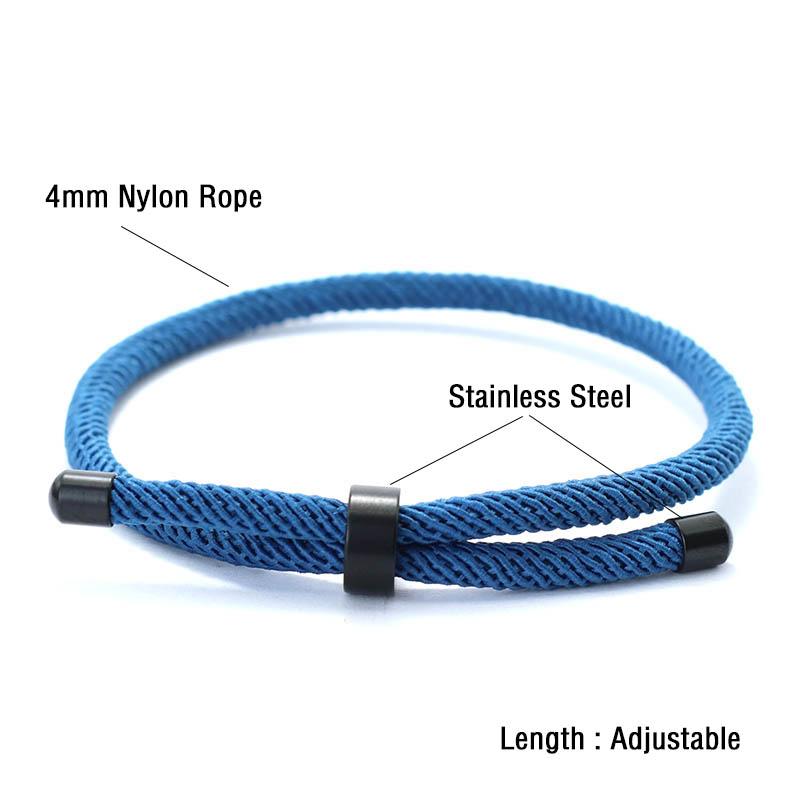 New Minimalist Stainless Steel Bracelet Adjustable Unisex 4mm Nylon Cord Chain Braclet Couple Gift For Lover Leisure Accessories