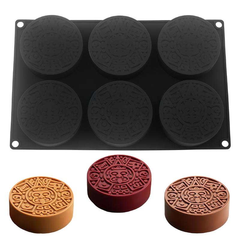 Mayan Totem Silicone Mold 6 Cavity Tray for Artistic Chocolate Soap and Mousse Cake DIY Baking Tool for Kitchen Crafts
