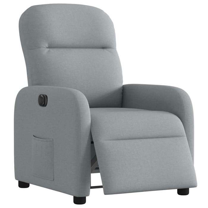 VidaXL Electric Recliner Light Grey Fabric 3302952