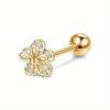 Bobisty 1PC 316L Stainless Steel Earrings Studs Stylish Opal Flower CZ Cartilage Earrings Hypoallergenic Studs for Men Women