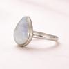 Rainbow Moonstone Pear Statement Ring, 925 Sterling Silver Jewelry, Handmade Blue Flash Gemstone Ring