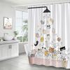 1pc Cartoon Cat Shower Curtain - Fun Bathing Cats & Kittens, Polyester, 12 Hooks, Whimsical Bathroom Decor for Cat Lovers