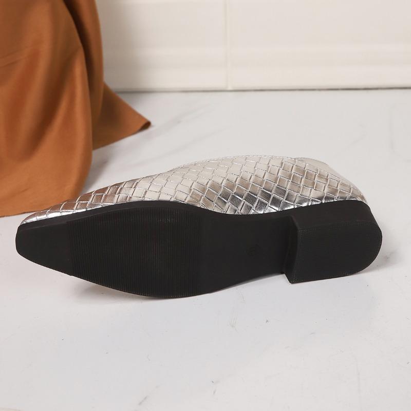 Mode 2025 Neue Schuhe für Damen Retro Damen Slipper mit eckiger Zehenpartie Loafer Damen V-Ausschnitt Flachmündig Mode Niedrige Absätze Einzelne Schuhe