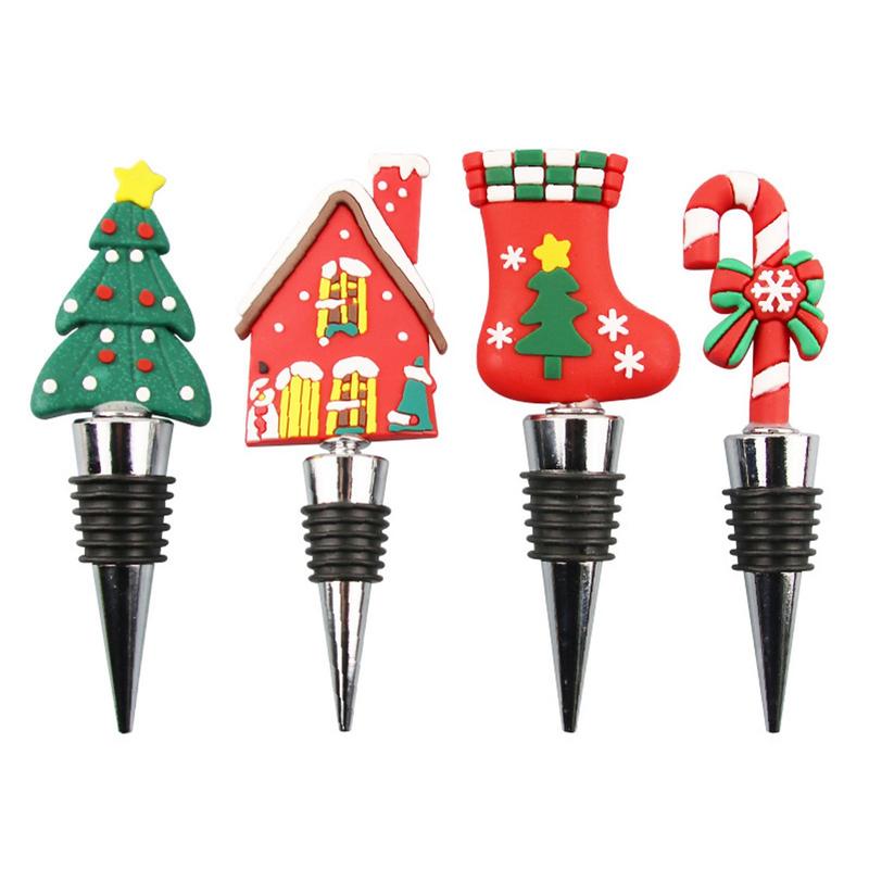 Wine Bottle Stopper Christmas Series Santa Claus home theme Party Gift kitchen Bar Decor Sealed Fresh-keeping Champagne Stopper