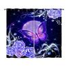 Curtain Butterfly Animal Illustration 3D Digital Printing Blackout Curtain Punching