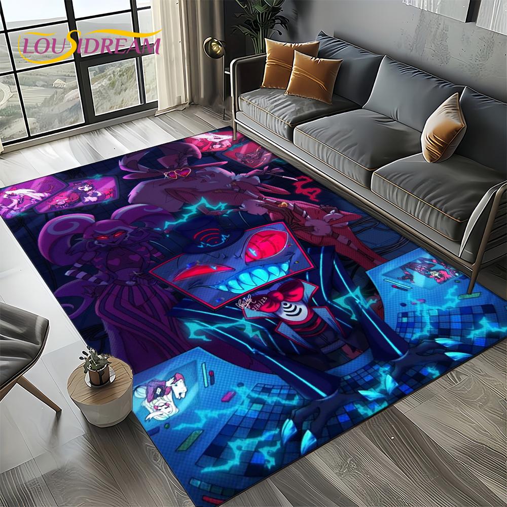 2025 H-Hazbin Hotel Charlie Cartoon Carpet Rug for Bedroom Living Room Home Sofa Decoration,kids Game Play Decor Floor Mat Gift