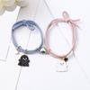 Yousheng 2Pcs Elastic Rope Love Heart Magnet Suction Bracelet Halloween Ghost Pendant Couple Bracelet Men Women Jewelry Gift