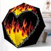 1pc Flaming Heart Automatic Opening/closing Umbrella with Auto Open/Close, Windproof, Foldable Sunshade Yy250811165