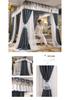 Double Layer Blackout Curtain Mosquito Net with Stainless Steel Bracket - Floor-Standing Design