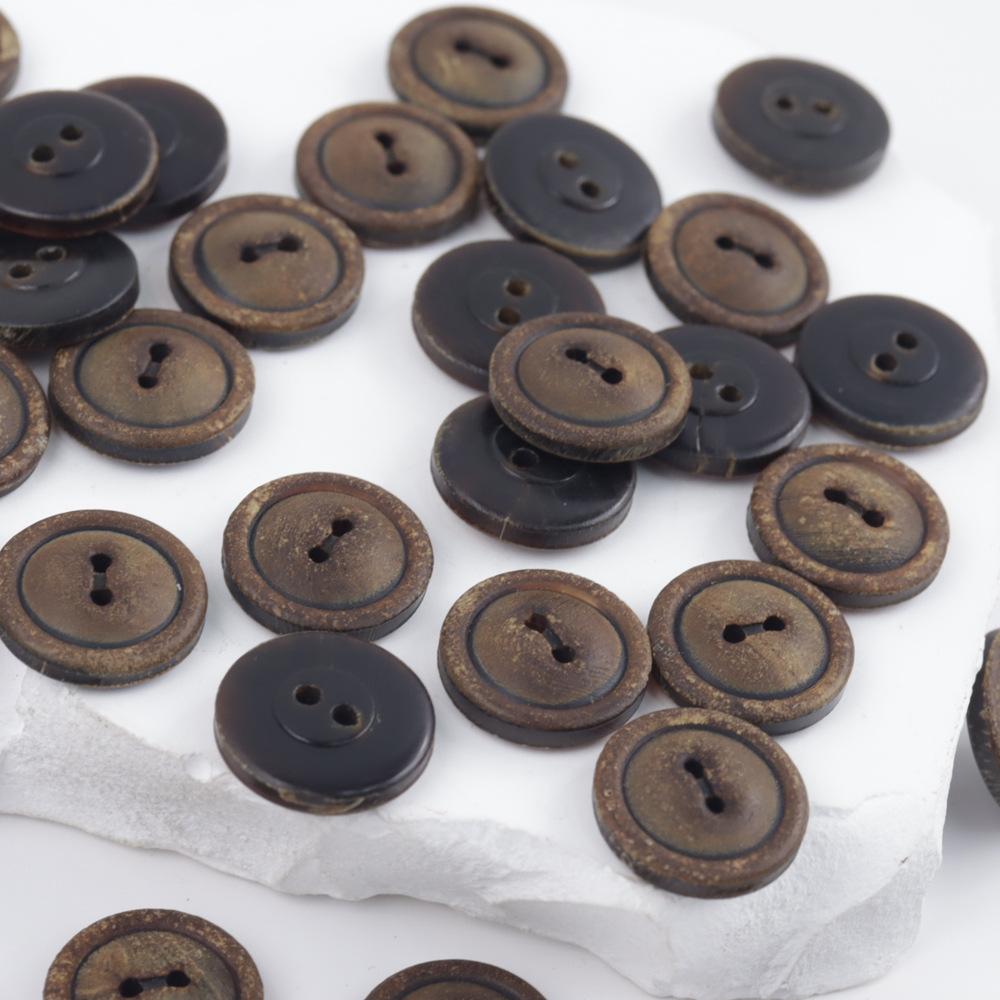 

10 шт. Американская ретро куртка для инструментов Ами Кадзи, горящая двумя глазами, роговые пуговицы, хлопково-льняная куртка для костюма, пуговицы 24L = 15.0MM * -Round * Fire Color