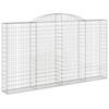 VidaXL Arched Gabion Basket, Gabion Cage, Gabion Wall, Stone Basket, Gabion for Stone Outdoor Patio, 153508