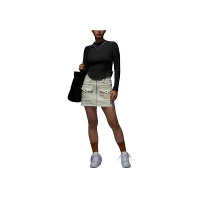 Mid-Waist Fitted Fashion Casual Skirt With Large Solid Color Pocket Women Bottoms Off-White FN5699-133