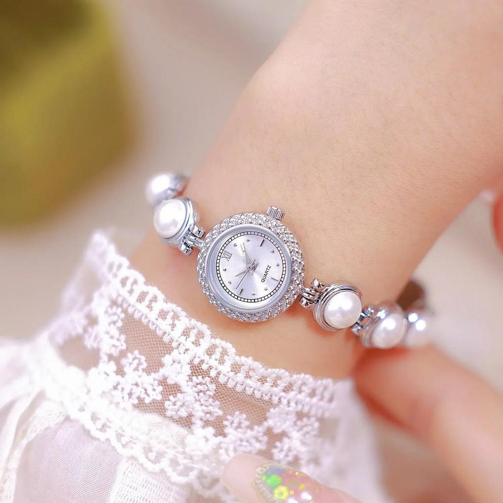 Women Fragrance Medieval Pearl Bracelet Watch Waterproof Quartz Wristwatch